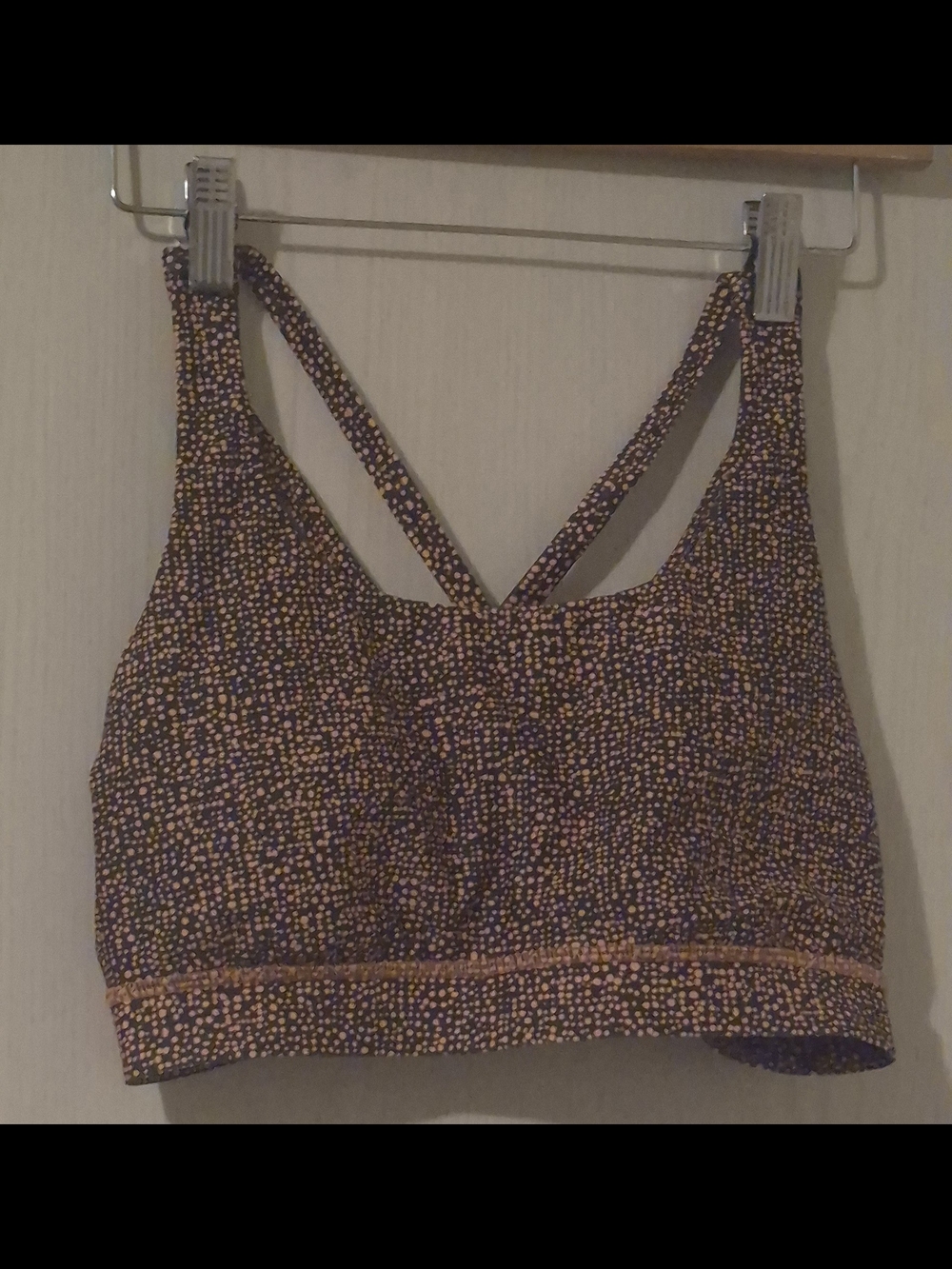 Lululemon Energy Bra (H2O) Bubbles Sunny Coral Deep Coal Size 8